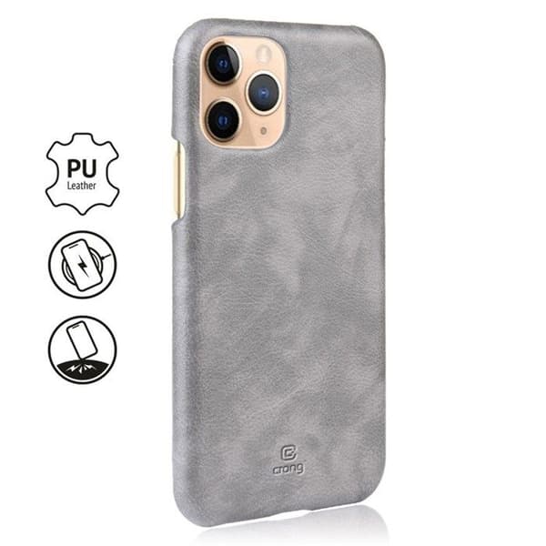 PU-læderetui - Crong - Essential Cover - iPhone 11 Pro - Grå - Semi-stiv Grå