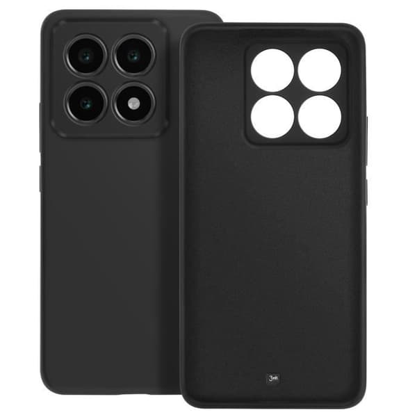 Silicone Cover - 3mk - Xiaomi 14T Pro - Stødabsorberende - Inderside Mikrofiber - Sort Svart