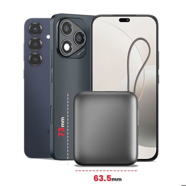 Extern Batteri 10000mAh med USB-C och Lightning-kablar Ultra-kompakt Swissten Silver Grå