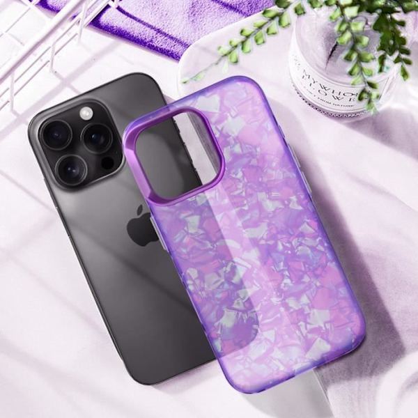 Suojakuori iPhone 16 Pro Maxille - AVIZAR - Tutti Frutti Violet - Iskunkestävä Pehmeä - Korotetut reunat Lila