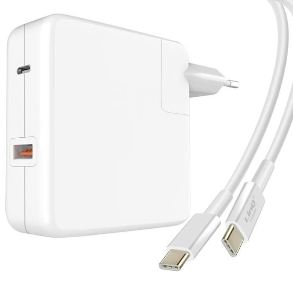 Vægoplader - LinQ - Strømforsyning 96W - USB C-port - 2m kabel - Hvid Vit