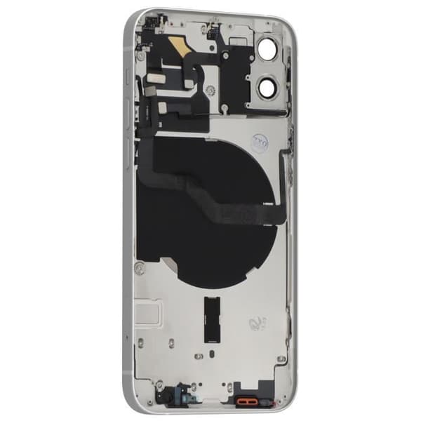 Helt chassi - AVIZAR - iPhone 12 - Vit - Centralram - Bakre glas - Ersättning Vit