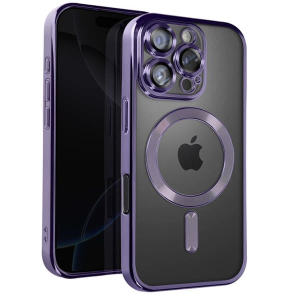 MagSafe-cover til iPhone 16 Pro Max med ultra elegant lilla kromkant Violett