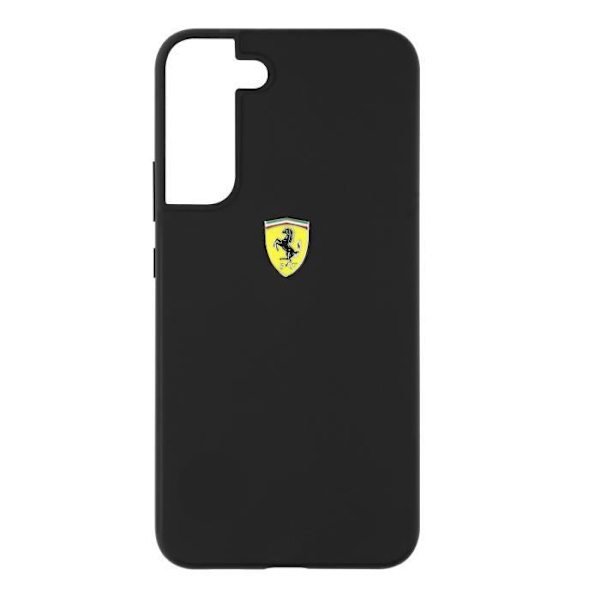 Samsung Galaxy S22 Plus kotelo - FERRARI - Musta - Jäykkä - Mattapinta - Korotettu Ferrari-logo Svart