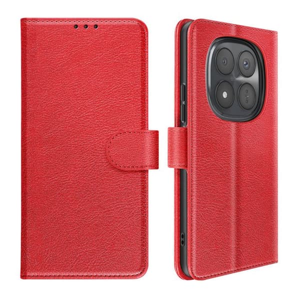 Xiaomi Redmi Note 15 Pro Plus 5G Chesterfield Lompakko Kotelo Standi Toiminto Punainen Röd