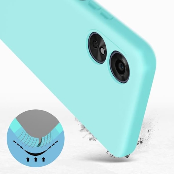 Fodral till Oppo A17 - AVIZAR - Halvstyv - Soft-touch - Tunt - Turkos Blå