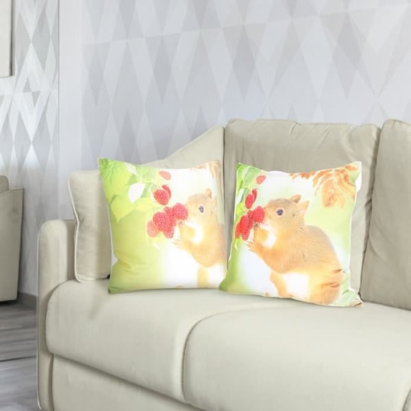 2 kpl Tyynynpäällisiä 40x40 cm Oravakuviolla Flerfärgad