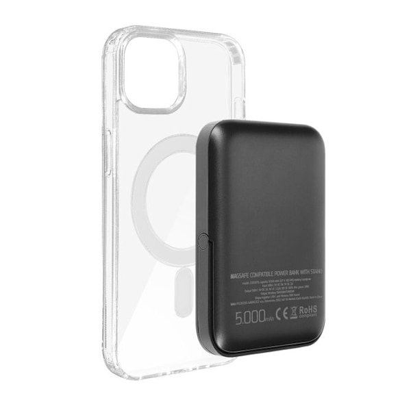 Coque til iPhone 14 Plus og Powerbank 5000 mAh Magsafe Swissten Transparent