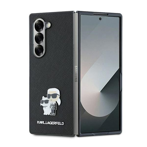 Fodral till Samsung Galaxy Z Fold6 - Karl Lagerfeld Saffiano (KLHCZFD6SAPKCNPK) - Karl&Choupette metallstift