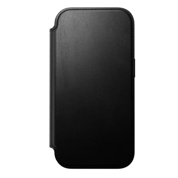 iPhone 18 Pro Etui i Læder Kompatibel med MagSafe og Qi2 Stødabsorberende Nomad Sort Svart