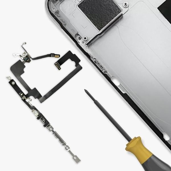 Ström- och Bluetooth-knappkabel för iPhone 15 Plus Black Svart