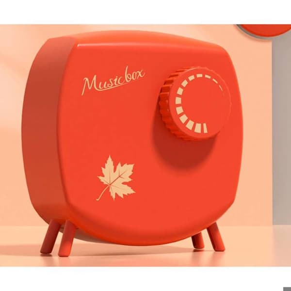 Musikboks - AVIZAR - Transistor Model - Blød Melodi - Orange Farve - Til Barn Orange