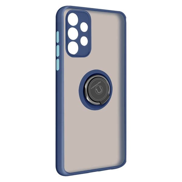 Skyddsskal - AVIZAR - Samsung Galaxy A32 - Bi-material - Låsring - Videostöd Blå