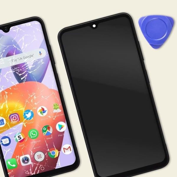 Komplet LCD-skærm til Xiaomi Redmi A2 Touch Glass og Chassis Relife Black Svart