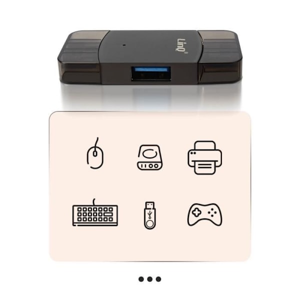 LinQ 2in1 USB-C og Lightning til USB 3.0 og USB 2.0 hun OTG-adapter