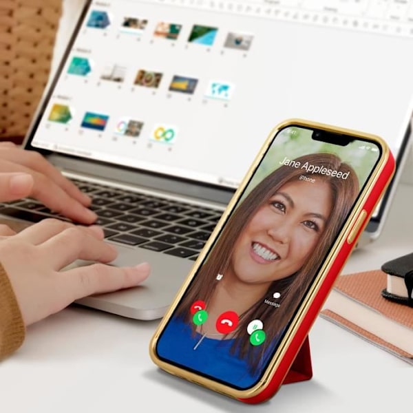 Coque - iPhone - 13 Pro Max - Silikon flashy - Fällbar ställning - Röd magnetsystem Röd