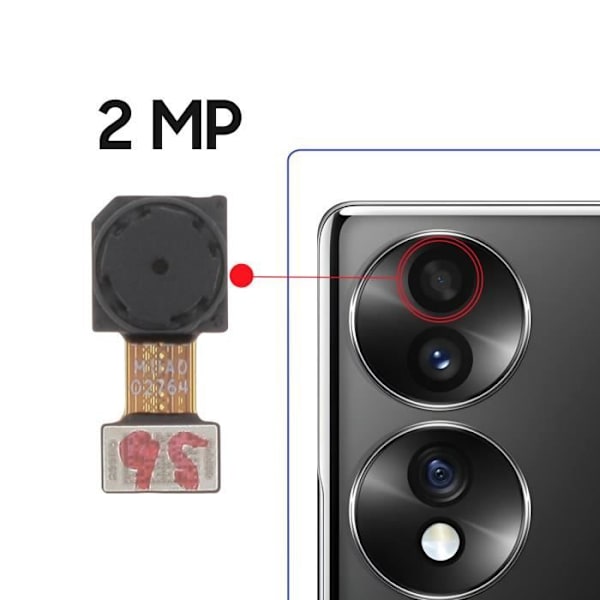 Bagkamera - AVIZAR - Honor 70 - 2MP dybdesensor - Sort Svart