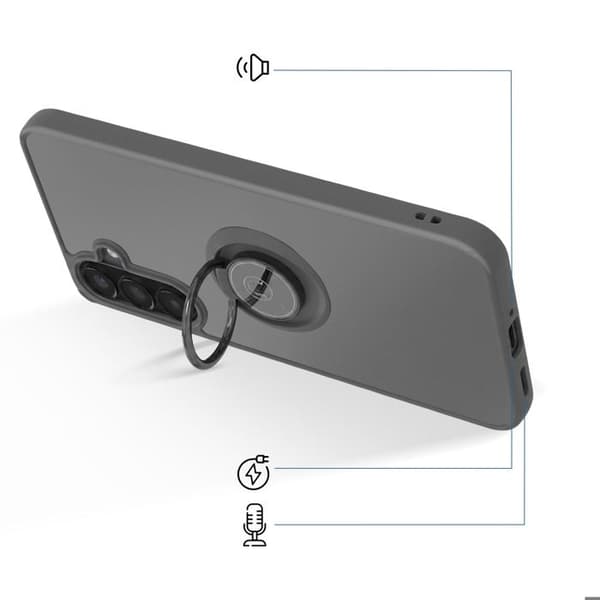 Coque Ring til Samsung Galaxy A57 Forstærket Beskyttelse med Magnetisk Ring Sort Svart