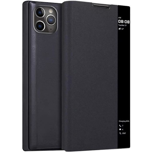 Coque - LuffyShop - iPhone 11 Pro Max - Ultra-Tunn - Fönster för Visning - Automatisk Vakna/Sova Svart