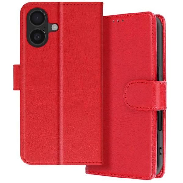 iPhone 16-fodral - AVIZAR - Plånboksficka - Videostöd - Röd - Semihård Röd