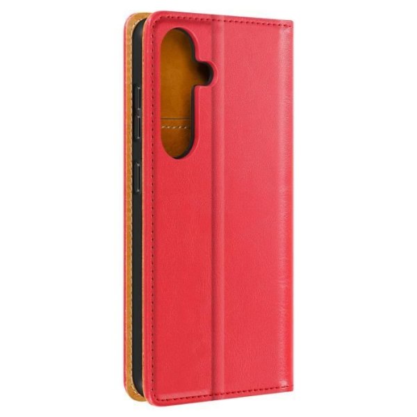 Pungcover - AVIZAR - Samsung Galaxy S24 Plus - Ægte læder - Rød Röd