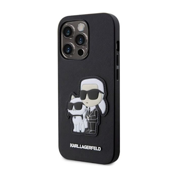 Karl Lagerfeld NFT Saffiano Karl -amp Choupette - Etui til iPhone 14 Pro (sort) - 3666339122720