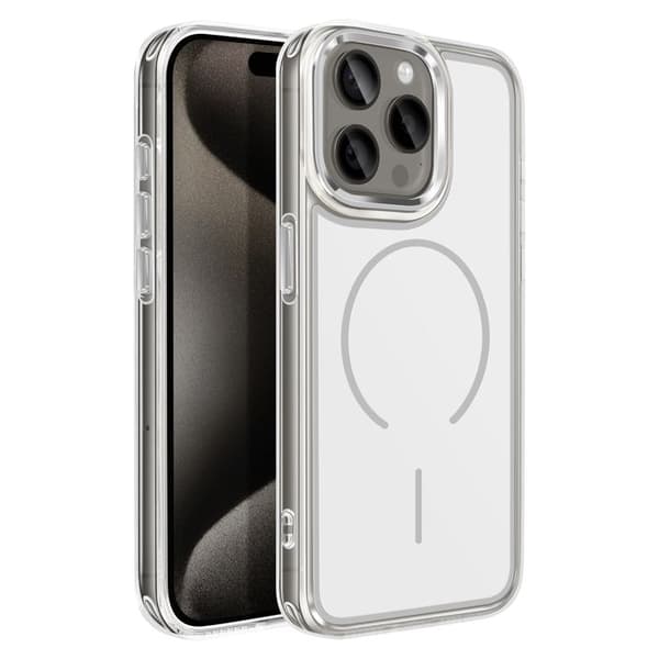 MagSafe-skal för iPhone 15 Pro Max Förstärkt Hybriddesign Vit Vit