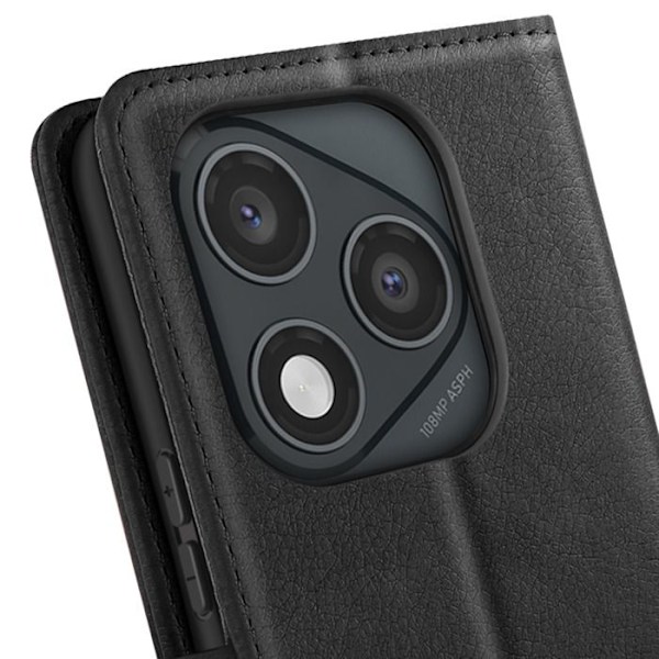 Honor 400 Lite Klapppussin Lompakko ja Videotuki Musta Svart