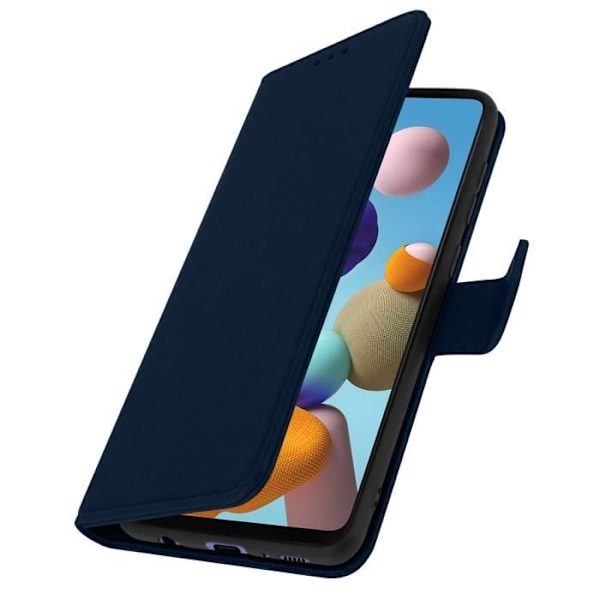 Etui til Samsung Galaxy A21s - AVIZAR - Fuld beskyttelse - Kortlomme - Video støtte - Blå Blå