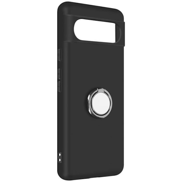 Etui - AVIZAR - Google Pixel 8 - Blød silikone - Integreret metalring - Sort Svart