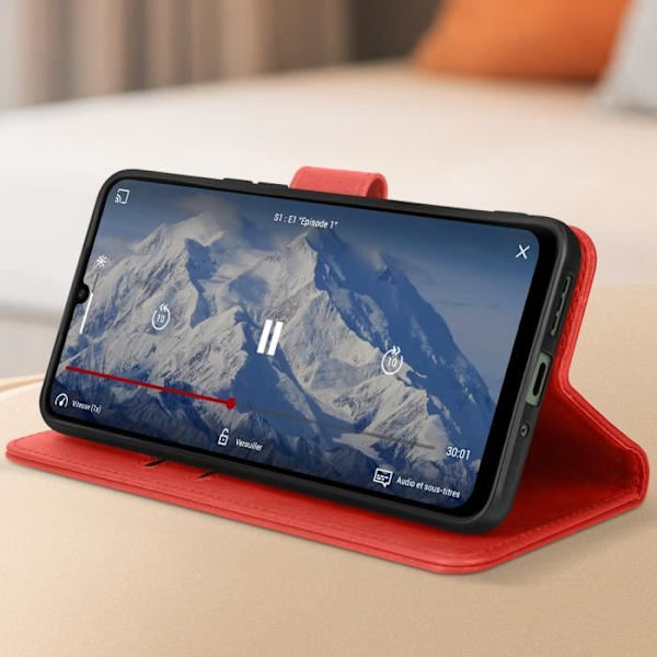 Fodral till Xiaomi Redmi 13C - AVIZAR - Support för plånbok och video - Röd Röd