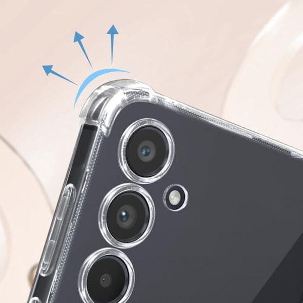 Etui til Samsung Galaxy A35 5G - AVIZAR - Silikoneforstærkede hjørner - 70 cm ledning - Gennemsigtig Transparent