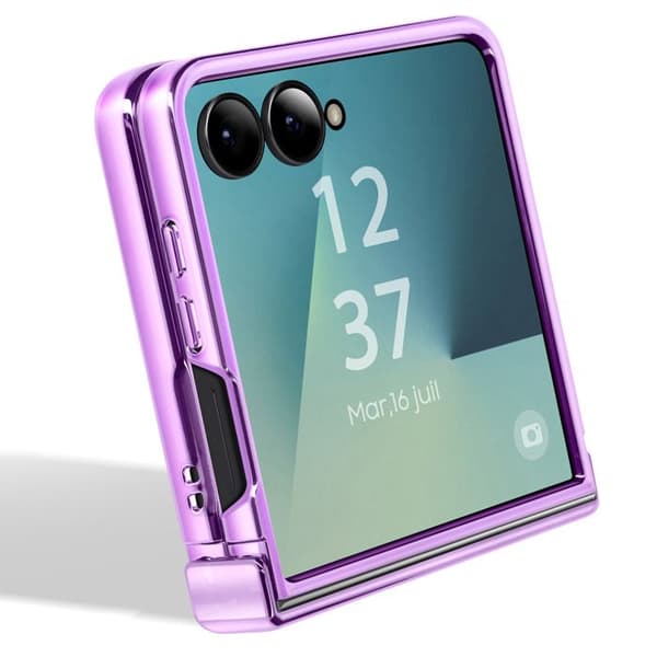 Cover - UNDERRETTE - Galaxy Z Flip 7 - Krom - Lilla - Optimal beskyttelse Violett