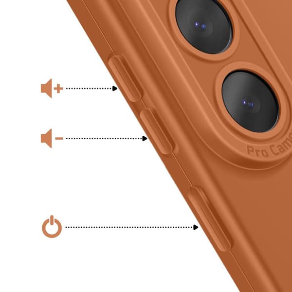 Siliconfodral för Galaxy S26 med förstärkt kamerablock i brunt brun