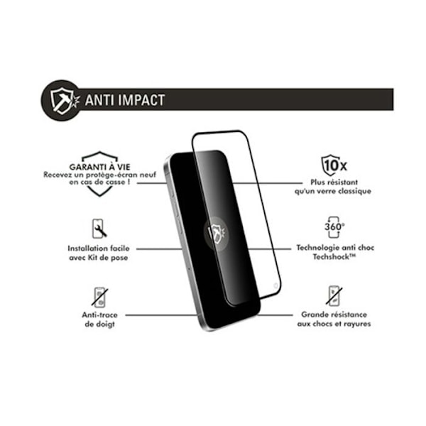 Forceglass 2.5D Iskunkestävä näytönsuoja iPhone 16 Pro Max Transparentille Transparent