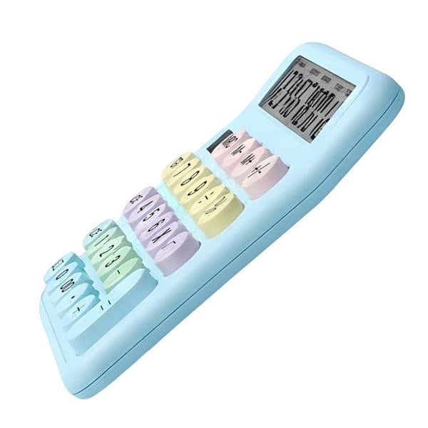Skrivbordskalkylator 12 Siffror Tyst Design Macaron Blå Blå