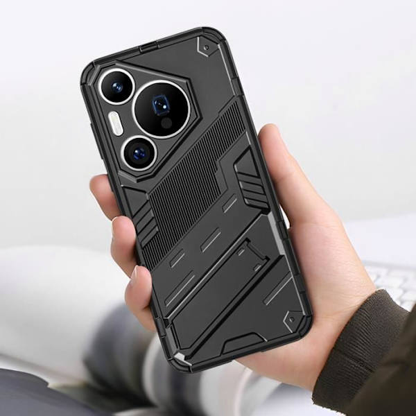 Fodral till Huawei Pura 70 Pro med stöd för stöd för stöd Svart - AVIZAR - Stel - Syntet - Blandat Svart