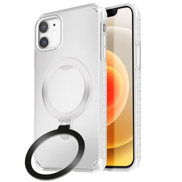 Coque MagSafe - iPhone 12 Pro/12 - Stødabsorberende - Fleksibelt Stativ - Hvid Vit