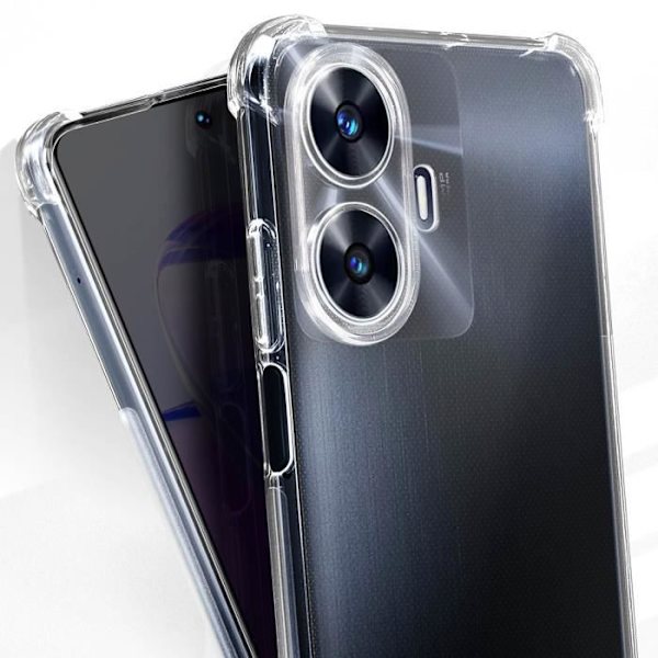 Kotelo Realme C55:lle - AVIZAR - Geelisilikoni - Vahvistetut kulmat - Läpinäkyvä Vit