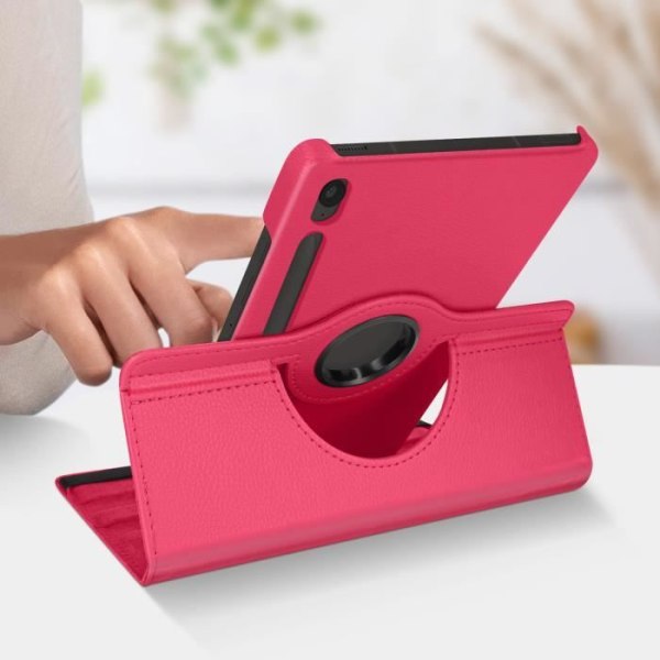 Foliofodral till Samsung Tab S9 FE Roterande stativ Liggande porträtt Fuchsia Rosa