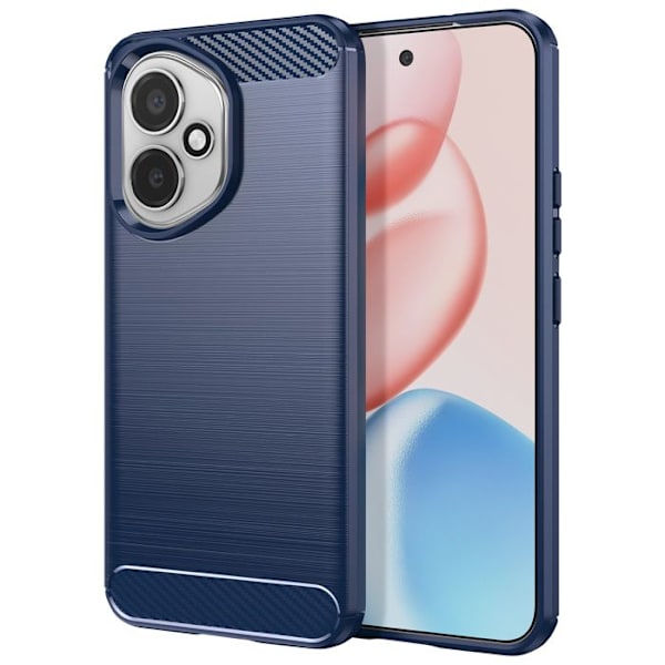 Coque för Honor 400 Silikon Design Kolfiber Borstad Blå