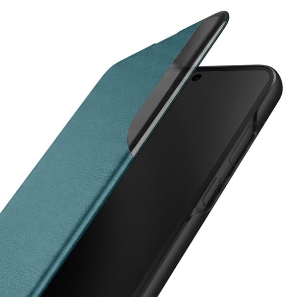 Flip Cover til Galaxy A27 Bi-Materiale Design med Støttefunktion Mørkegrøn Grön