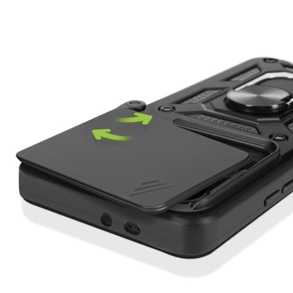 Coque för Xiaomi 14T Pro Ring Stöd Kameraskydd Glidande Mayaxess Svart Svart