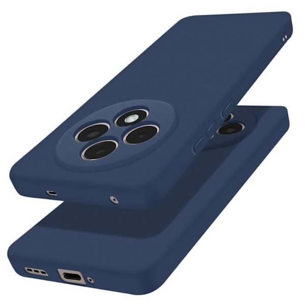 Coque - AVIZAR - Oppo Reno 12F - Semihård - Soft-touch - Antitrace - Mörknatt Blå
