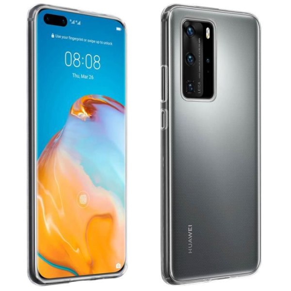 Huawei P40 Pro -kotelo - AVIZAR - Erittäin ohut pehmeä silikonisuojaus läpinäkyvä valkoinen Vit