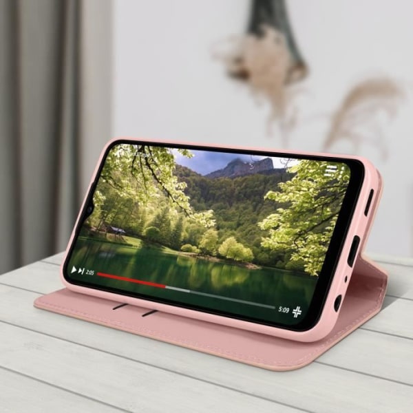 Galaxy A03 Core Wallet Case Video Support Function samppanjanpunainen Rose guld
