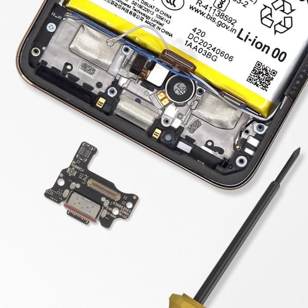 USB C Oplader Connector til Motorola Edge 50 Neo + Sort Mikrofon