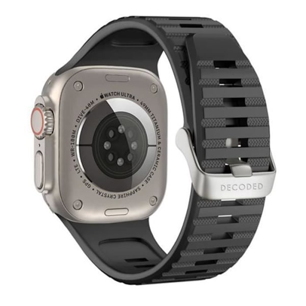 Armband för Apple Watch 49 / 45 / 44 / 42m i silikon med ultra grepp Decoded svart Svart