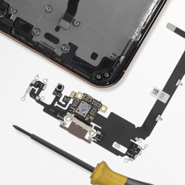 Latausliitin - AVIZAR - iPhone 11 Pro Max - Lightning-portti - Integroitu mikrofoni - Kulta Gul