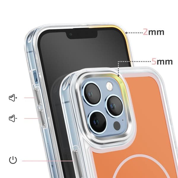 MagSafe-cover til iPhone 13 Pro Max Hybrid Design Forstærket Orange Apelsin